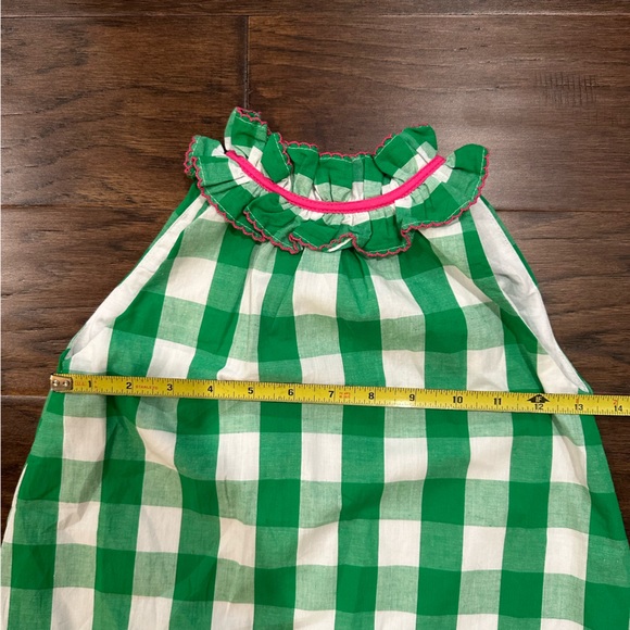 Girls The Oaks Apparel Green Gingham Print Knit Dress 6 - Picture 8 of 8